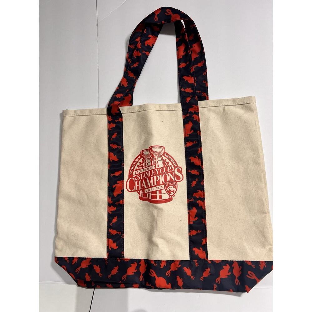 Florida Panthers Stanley Cup Champions 2024-2025 canvas tote bag.